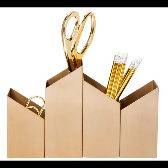Nate Berkus Office Asymmetrical Gold Organizer Euc Poshmark